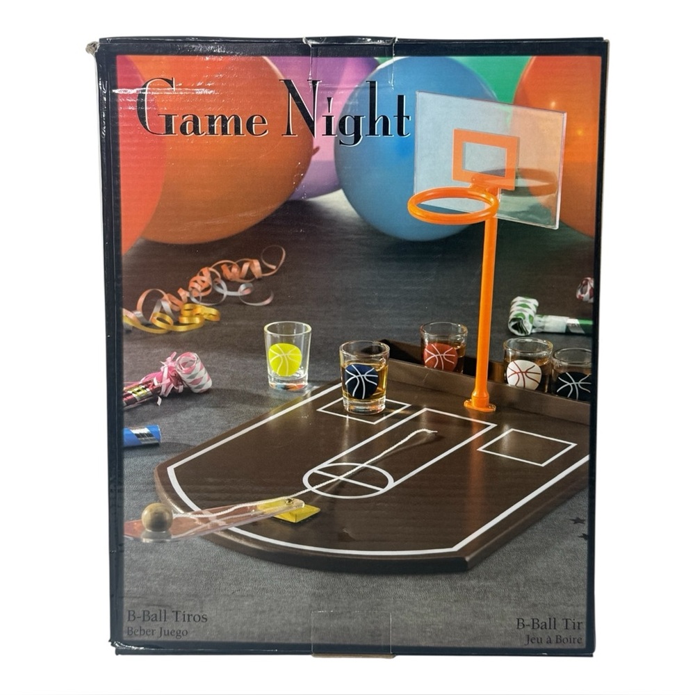 Game Night B-Ball Shots Adult Drinking Game Shot Glasses B-Ball Game‎ Board
